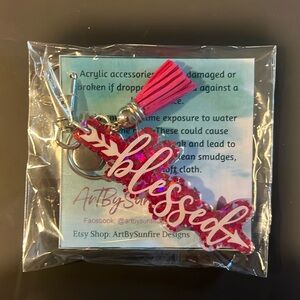 “Blessed” acrylic keychain